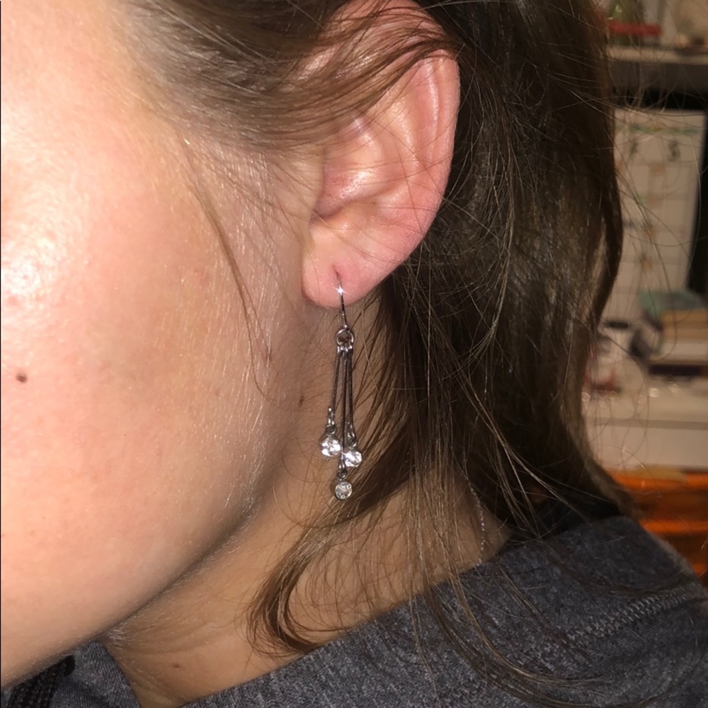 Dangling Rhinestone Earring - Picture 2 of 2